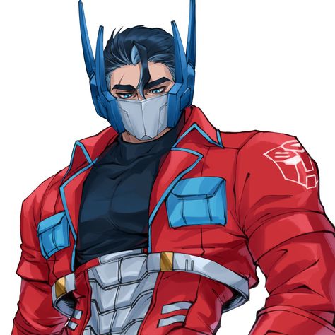 Optimus Prime Human Version, Human Optimus Prime, Optimus Prime Human, Transformers Optimus Prime Art, Optimus Prime Fanart, Scifi Soldier, Human Transformers, Transformers Earthspark, Transformers Humanized