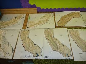 Explorations of a Fourth Grade Teacher: California Topographical Maps - 4th Grade California Salt Dough Map, 4th Grade California Social Studies, California Regions Project 4th Grade, California History Projects, State History Projects, Homemade Salt Dough, California Missions Project, Classroom History, Blackboard Drawing