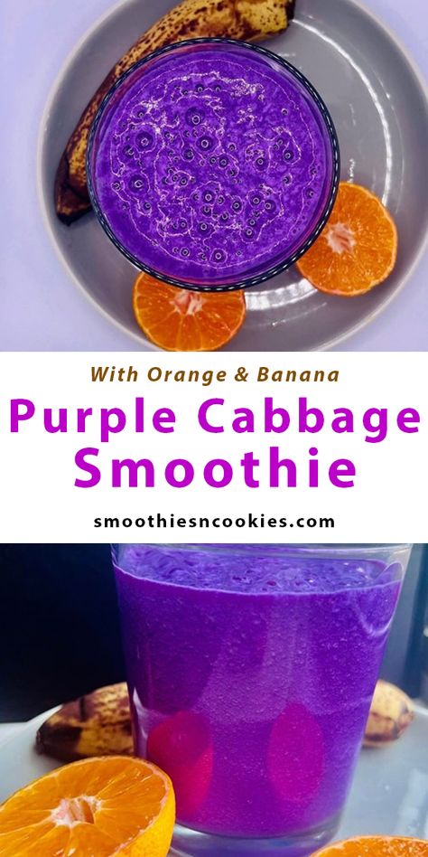 Purple Cabbage Smoothie With Orange Purple Cabbage Smoothie, Cabbage Smoothie Recipes, Purple Cabbage Recipe, Cabbage Smoothie, Purple Cabbage Recipes, Purple Smoothie, Body Change, Easy Punch Recipes, Easy Punch