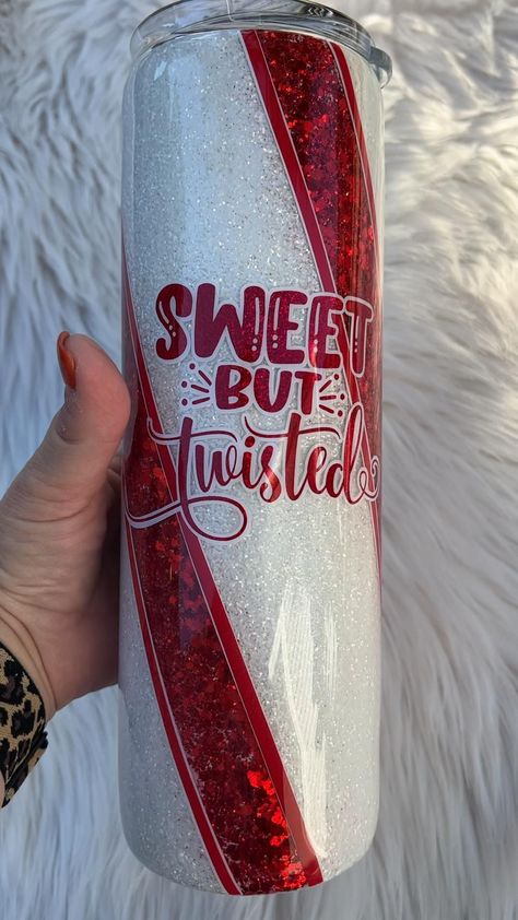 Sweet But Twisted, Tumbler Cups Personalized, Tumbler Pictures, Rhinestone Cups, Christmas Cups, Glitter Tumbler Cups, Custom Tumbler Cups, Diy Cups, Christmas Tumbler