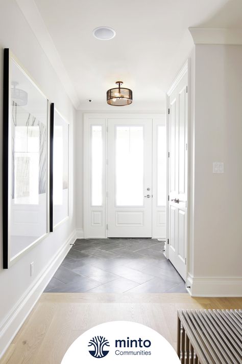 Entrance Foyer Flooring Pattern, Entryway Floor Design, Front Entryway Tile Floor, Small Entrance Hall Flooring Ideas, Light Grey Entryway, Classic Entryway Tile, Tile To Hardwood Transition Entryway, Foyer Floor Ideas, Entryway Ideas Tile Floor