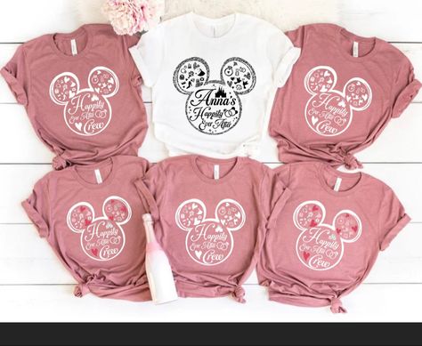 Disney Bridesmaid Shirts, Disney Wedding Shirts, Epcot Bachelorette Party Shirts, Disneyland Bachelorette Outfits, Bachelorette Disney Shirts, Bridal Shower Tshirt Ideas, Disney World Bachelorette Party, Disney Themed Bachelorette Party, Disney Bachelorette Shirts