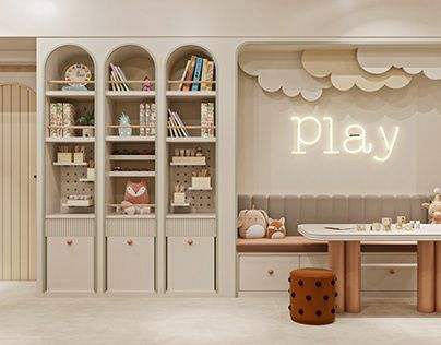 Tv Area For Kids, Playroom With Play Kitchen, Living Room With Play Area, Kids Living Rooms, Kids Playroom Decor, Kid Bedroom, Children's Furniture, Child Room, Ikea Cabinets