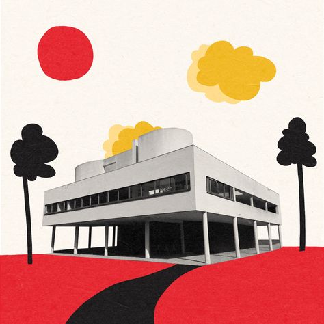 Le Corbusier Buildings on Behance Le Corbusier Illustration, Buildings Illustration, Art Direction Advertising, Illustration Collage, Graphic Design Art, Graphic Design Illustration, Design Illustration, Art Direction, Illustration Design