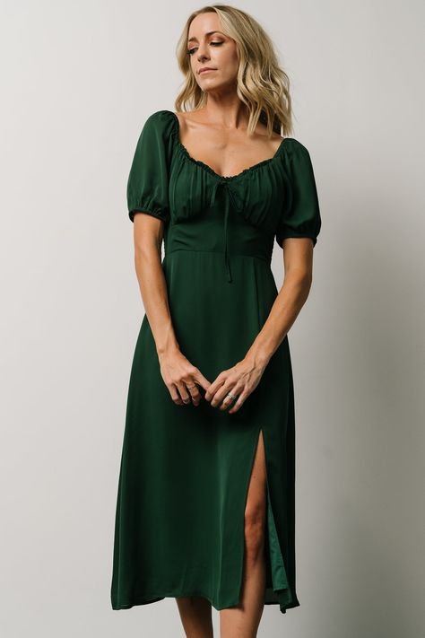 Cadence Midi Dress | Green | Baltic Born Forest Green Dresses, Midi Dress Green, Fall Wedding Guest, Emerald Green Dresses, Fall Wedding Guest Dress, Baltic Born, Guest Attire, Wedding Attire Guest, Cocktail Attire