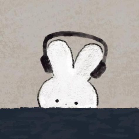 Miffy Pixel Art, Bunny Listening To Music, Miffy Widget, Listening To Music Drawing, Miffy Pfp, Miffy Aesthetic, Music Drawing, Phone Widgets, Music Drawings