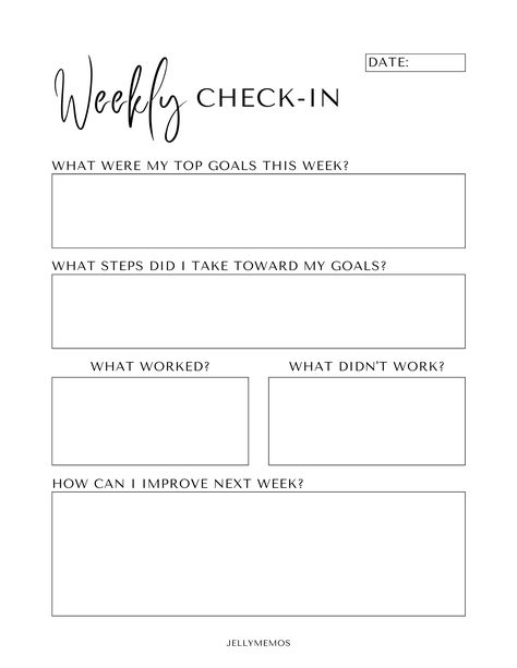 Useful & free printable weekly reflection templates! Printable weekly check in - 4 pretty colors | Printable Planner by  Joshua McGehee Reflection Template, Bullet Journal Week, Weekly Reflection, Bullet Journal Contents, Weekly Planner Design, Planner Calendar Printables, Weekly Schedule Printable, Homework Planner, Daily Routine Planner