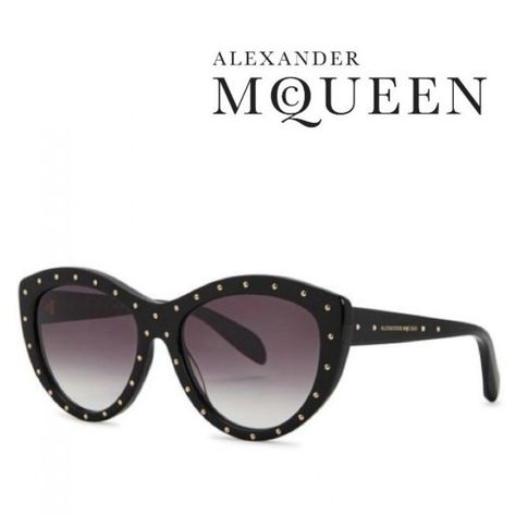 Brand New With Tags - Never Been Used Apart From Being Tried On Once Or Twice These Fabulous Designer Sunglasses By Alexander Mcqueen Offer A Sophisticated Retro-Chic Glam Look. Featuring Studded Cat-Eye Black Frames Crafted From Premium Acetate And Gray Tinted Lenses. Lens Size: 57mm Bridge Width: 18mm Temple Length: 140mm Glossy Black Frame With Silver Metal Studs Gray Gradient Tinted Lenses Premium Acetate Logo At Temples 100% Uv Protection Authentic! Includes Original Hard Case + Cleaning Cl Gray Gradient, Black Frames, Glam Look, Glam Looks, Frame Crafts, Retro Chic, Colored Sunglasses, Eye Black, Designer Sunglasses