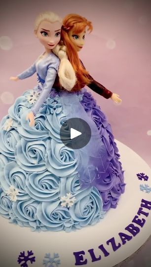 Elsa & Anna doll cake !! | Not sure how I missed posting a video of these awesome sisters! 💕  . . #frozen2 #frozen #disney #dollcake #bakery #licensed #princesscake... | By Kruti Kreations LLCFacebook Elsa And Anna Doll Cake, Anna Und Elsa Torte, Elsa Cake Ideas, Cake Elsa Frozen, Anna Doll Cake, Disney Princess Doll Cake, Elsa Anna Cake, Elsa And Anna Cake, Frozen Elsa Doll Cake