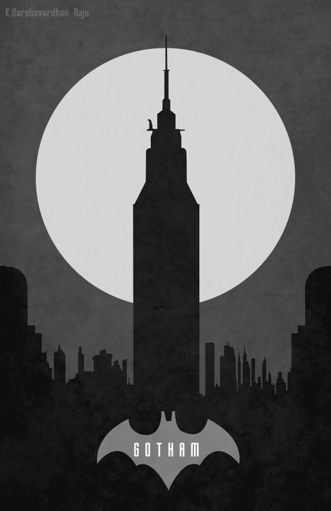 Gotham city illustration Gotham City Painting, Gotham City Art, Gotham Skyline, Gotham City Skyline, Batman Gotham City, Halloween Villain, City Skyline Silhouette, Batman Tattoo, Joker Pics