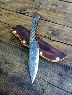 High Carbon Wire Rope Cable knife by CineScapeStudios on Etsy, $200.00 Cable Knife, Handcrafted Knife, Seed Bank, Forged Knife, Damascus Knife, Knife Design, Cool Knives, Handmade Knives, Knife Making