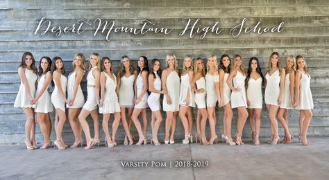 Annual Team Photo Shoot  for Desert Mountain High School Varsity Pom in Scottsdale, AZ These amazing dancers bring 100% to their shoot every year and Captured Moments by Rita & Co. Dance Team Photography, Dance Team Pictures, Dance Team Photos, Squad Photos, Cheer Poses, Team Photography, Cheer Girl, Team Pictures, Mountain High