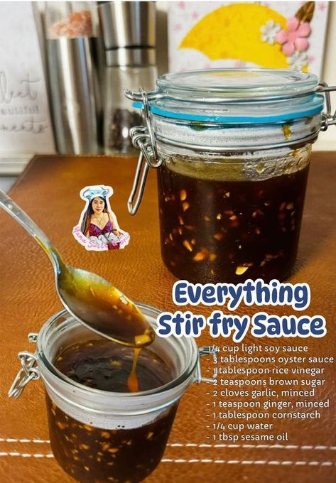 Marion Grasby | Homemade Easy- Everything Stir Fry Sauce  | Facebook Homemade Food Gifts In A Jar, Homemade Soy Sauce, Stir Fry Dinner, Asian Sauce Recipes, Garlic Butter Noodles, Homemade Stir Fry Sauce, Nigella Lawson Recipes, Homemade Stir Fry, Homemade Chinese Food