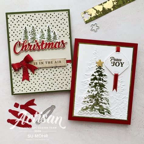 Season Of Elegance September Design Team Project - Aromas and Art Screen Cards, Simple Holiday Cards, Create Christmas Cards, Hand Crafted Cards, Step Cards, Stampin Up Christmas Cards, Christmas Card Crafts, Tree Cards, Stampin Up Christmas