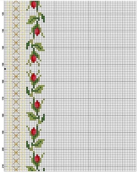 Cross Stitch Rose Pattern, Hand Embroidered Bedspread, Cross Stitch Floss, Cross Stitch Border Pattern, Quilted Table Runners Patterns, Sewing Crafts Tutorials, Hand Embroidery Patterns Flowers, Pola Kristik, Cross Stitch Patterns Flowers