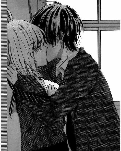 Anime Bisou, Gambar Lanskap, Couple Kissing, رعب نفسي, 흑백 그림, Manga Couple, Manga Couples, Gambar Figur, Anime Couple