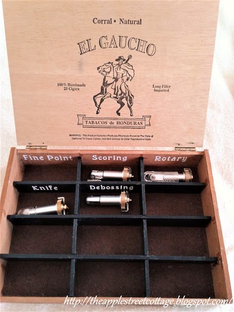 Wood Stash Box Diy, Fake Cigars Diy, Guitar Box Diy, Cigarbox Ideas, Box Guitar Diy, Jewerly Box Diy, Cricut Blades, Diy Curb Appeal, Paint Stirrers