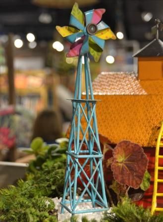 Fairy Garden Miniature Windmill. SHOP now $21.99 Fairy Garden Farm, Urban Gardening Ideas, Miniature Farm, Garden Windmill, Garden Kids, Fairy Homes, Garden Miniature, Fairy Garden Designs, Fairy Accessories