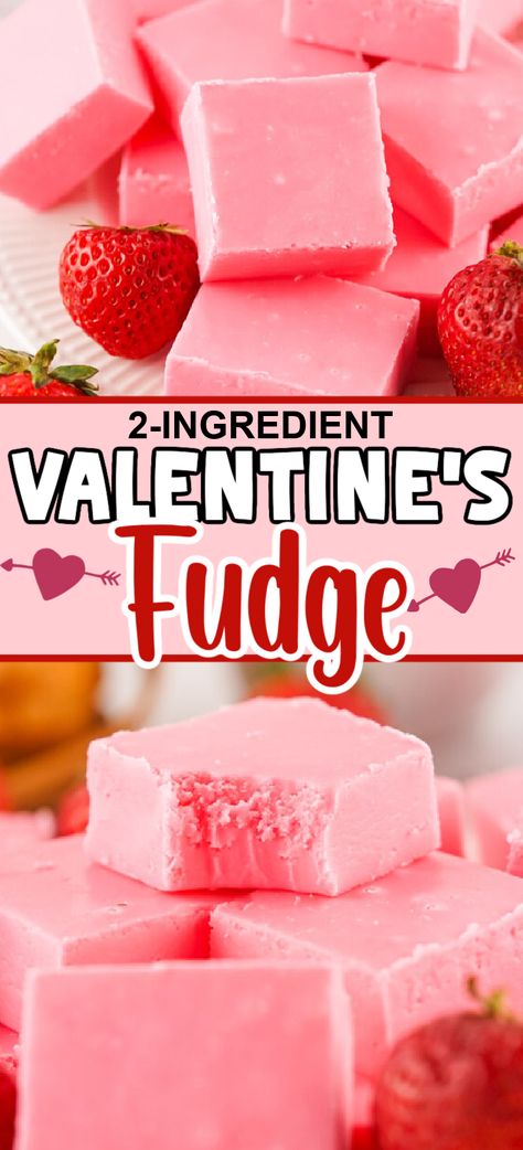 Strawberry Fudge – This 2-Ingredient Strawberry Fudge is quite possibly one of the easiest fudge recipes you’ll ever try. Rich and decadent with a burst of strawberry flavor. Perfect as a gift or any occasion. Easy Valentine's Day fudge, Valentine's Day dessert. Valentine's Fudge, Valentine Fudge, Strawberry Fudge Recipe, Strawberry Fudge, Simple Treats, Homemade Fudge Recipes, Strawberry Festival, Fudge Recipes Chocolate, Fudge Recipes Easy