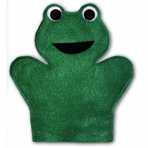 Frog Hand Puppet, Puppet Sewing Pattern, Animal Hand Puppets, Felt Puppets, Puppets Diy, Felt Finger Puppets, Puppet Patterns, Hand Sewing Projects, Sewing Stuffed Animals