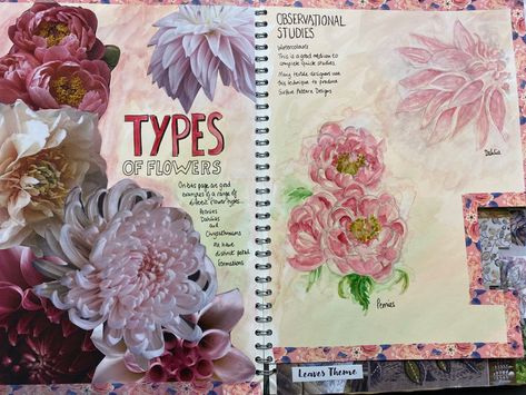 Textiles Flowers Sketchbook, Natural Forms Gcse Flowers, Flower Art Gcse Sketchbook Ideas, Gcse Flowers Sketchbook, Natural Forms Textiles Sketchbook Pages, Gcse Art Flowers Sketchbook, Art Gcse Natural Forms Title Page, Natural Forms Textiles Gcse, Flowers Gcse Art