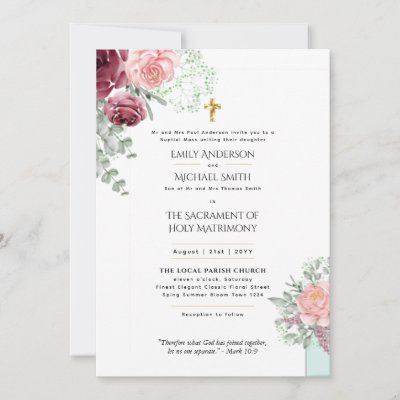 How To Word A Catholic Wedding Invitation - With Example Text Wedding Invites With Parents Names, Christian Wedding Invite, Small Wedding Cards, Bible Verse For Wedding Invitation, Christian Wedding Invitation Card Design, Christian Wedding Invitation Wording, Wedding Invitation Card Wording, Christian Wedding Invitation, Catholic Wedding Invitations