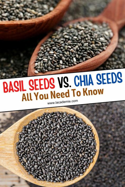 Basil Seeds Vs. Chia Seeds - All You Need To Know 2022 Basil Seed Recipes, Basil Seeds Drink, Sabja Seeds Recipes, Basil Seed Pudding, Basil Seeds Recipe, Sabja Seeds Benefits, Basil Seeds Benefits, Chia Vs Flax Seed, Lent Fasting