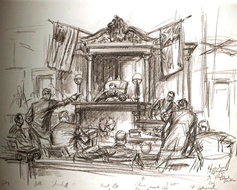 Court Room Drawing, Courtroom Drawing, Courtroom Sketch, Court Room, Room Drawing, Sketch Artist, Drawing Sketch, Drawing Sketches, Art Collection