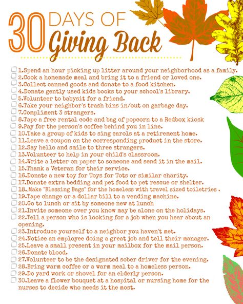 This November, print this FREE List of Random Acts of Kindness you can complete as a family. Acts Of Kindness Printables, Community Service Ideas, Kindness Activities, Cooking Homemade, Serving Others, Free Thanksgiving, Acts Of Kindness, Thanksgiving Crafts, Good Deeds