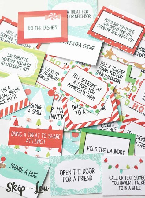 Elf on the Shelf Acts of Kindness Cards Elf On The Shelf Kindness, Printable Kindness Cards, Kindness Elves, Kindness Cards, Kindness Ideas, Kindness Challenge, Skip To My Lou, Free Printable Stationery, Studio Diy