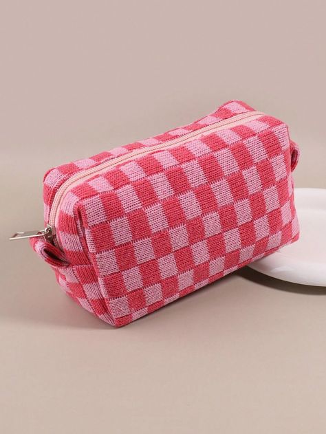 Pink  Collar  Polyester   Embellished   Filing Products Pink Pencil Case, School Supplies Elementary, Clear Backpacks, Back To School List, School Backpack Essentials, Preppy School Supplies, Pretty School Supplies, Preppy Bags, Modern Plaid