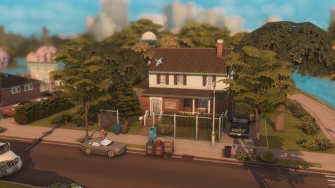 wolfxdreamer on Tumblr: 🌲 Watch my tour of Silent Pines Here Sims 4 Realistic House, 4 Family, Sims 4 Family, Sims Builds, Save File, Restaurant Signs, Willow Creek, Sims 4 Build, Sims 4 Houses