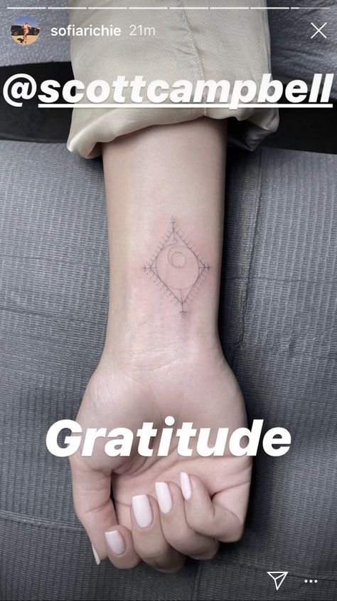 Sofia Richie Tattoo, Gratitude Tattoo, C Tattoo, Wrist Tattoos For Women, Traditional Tattoo Flash, Tattoo Videos, Sofia Richie, Wrist Tattoo, Realism Tattoo