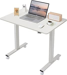 Table For Computer, Portable Work Table, White Small Table, Small Standing Desk, Standing Desk Height, Rolling Desk, Electric Standing Desk, Adjustable Height Standing Desk, Stand Up Desk