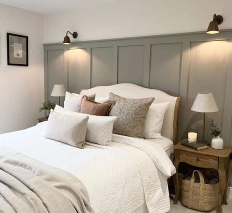 Grey And Sage Green Bedroom, Green Panelling Bedroom, Bedroom 2023, Sage Green Bedroom, Bedroom Updates, Bedroom Panel, Have A Lovely Weekend, Tea Leaf, Spare Bedroom