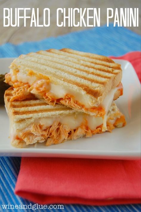 Buffalo Chicken Panini, Panini Press Recipes, Panini Recipes Chicken, Chicken Panini, Buffalo Recipe, Panini Recipes, Buffalo Chicken Sandwiches, Simple Sandwiches, Grilled Sandwich