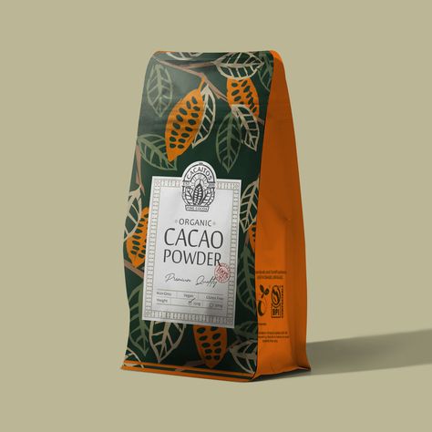 Cacaitos Cacao Powder – Packaging Of The World Cocoa Fruit, Powder Packaging, Warm And Cold Colours, Luxury Powder, Organic Packaging, Logo Design Business, Food Company, Chocolate Brands, Food Packaging Design