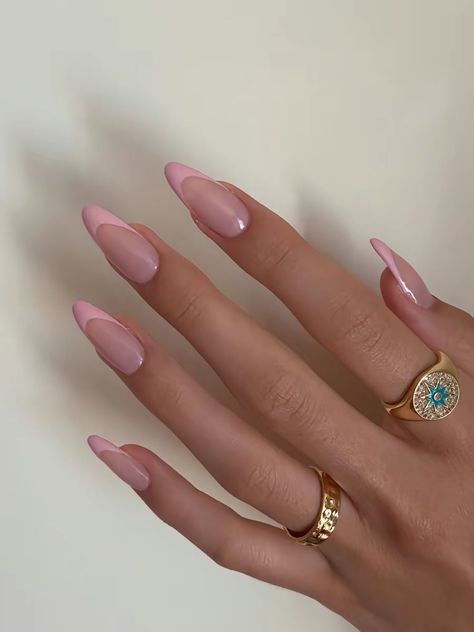 Almond Nails Ideas Elegant, Pink Nails French, Every Other Thursday, Summery Nails, Work Nails, Basic Nails, Casual Nails, Pink French, Soft Nails