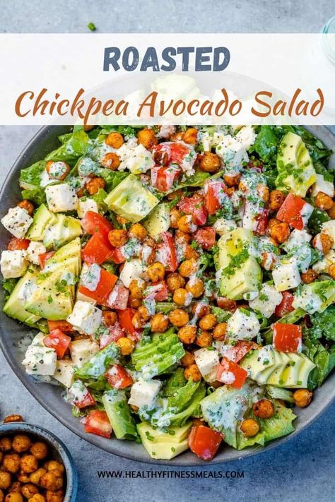 Chickpea And Avocado Salad, Chickpea And Avocado, Chickpea Avocado Salad, Roasted Chickpea Salad, Chickpea Avocado, Roasted Chickpea, Chickpea Salad Recipes, Seafood Salad, Roasted Chickpeas