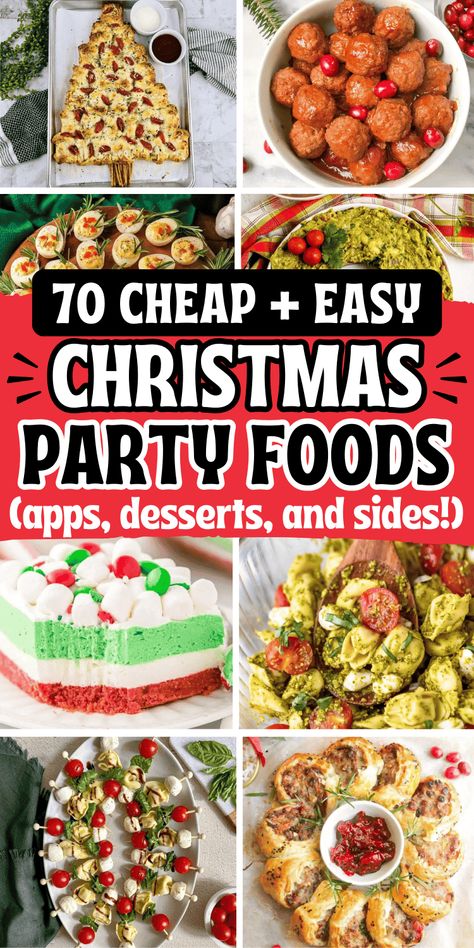 Fun Christmas party food ideas! Easy Christmas entertaining food for hosting or potlucks like holiday snacks, crockpot appetizers, finger foods, side dishes, desserts, and dinner recipes for a crowd. Cheap Christmas party food on a budget. Christmas eve party dishes, food to make for christmas party, holiday food ideas, christmas themed party food list, fun christmas food ideas parties, xmas party food, good ideas for christmas party, christmas dishes food holiday parties, christmas buffet ... Food To Make For Christmas, Christmas Themed Party Food, Crockpot Appetizers Finger Foods, Christmas Dishes Food Holiday Parties, Easy Christmas Potluck Ideas, Christmas Dishes Food, Snacks For A Crowd, Christmas Party Foods, Christmas Dinner Buffet