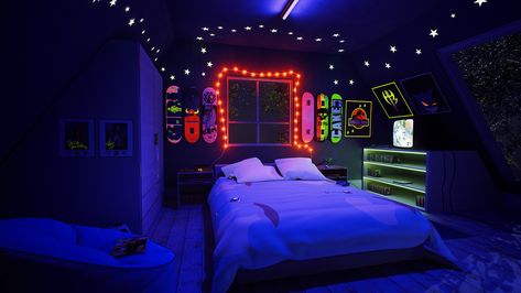 Interior Lighting: Night & Day Room Gif Aesthetic, Vaporwave Room, Astronaut Projector, Ashley Mckenzie, Teenager Bedroom, Sky Projector, Tupac Art, Aesthetic Neon, Light Projector