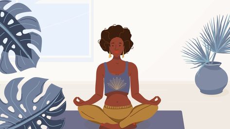 Black Woman Yoga, Home Vector, Mental Health Clinic, Yoga Lotus, Meditation Exercises, Woman Yoga, Nothing Personal, Lotus Pose, Lotus Yoga