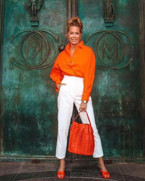 Chic Orange Cotton Blouse, Orange Relaxed Fit Top For Work, Workwear Orange Top With Relaxed Fit, Trendy Orange Shirt For Work, Chic Orange Summer Shirt, Casual Orange Shirt For Work, Casual Orange Shirt For Workwear, Casual Orange Blouse For Work, Casual Orange Tops For Work