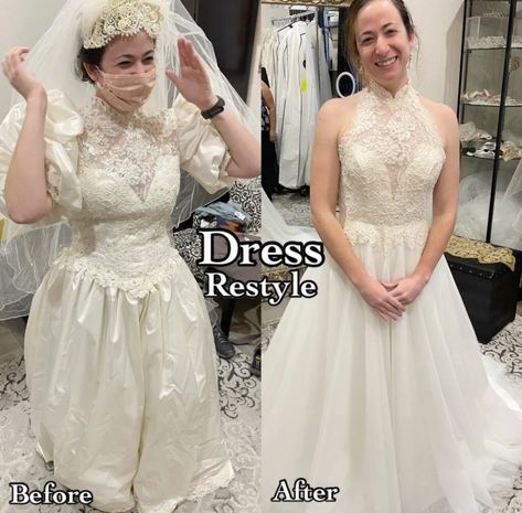 Wedding Dress Repurpose | A.Cherie Couture Wedding Dress Repurpose, Repurpose Wedding Dress, Heirloom Wedding Dress, Wedding Gown Alterations, Wedding Dress Overskirt, Dress Makeover, Bridal Alterations, Wedding Dress Alterations, Heirloom Wedding