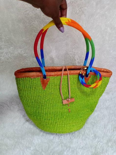 African Bag, Woven Leather Bag, Woven Bags, Unique Mothers Day Gifts, Handcrafted Bags, Woven Tote Bag, Grandmother Gifts, Christmas Gift For Her, Rainbow Beads