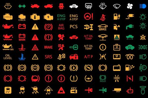 What’s your car trying to tell you with that dashboard light? Car Symbols Dashboards, Car Dashboard Symbols, Dashboard Light Meaning, Howo Trucks, Dashboard Lights, Car Symbols, Lit Meaning, Car Gauges, Dashboard Car