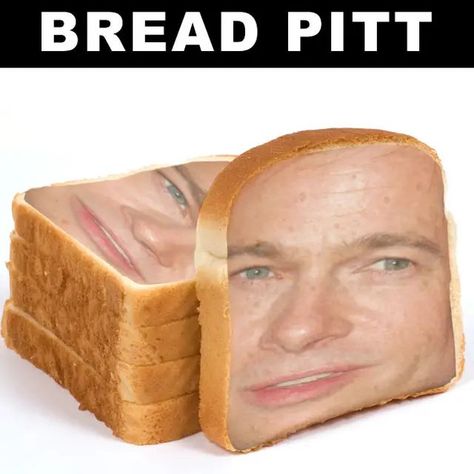 Celebrity Puns, Bread Meme, Celebrity Food, Funny Food Memes, Food Jokes, Celebrity Memes, Food Memes, Food Puns, Goofy Pictures