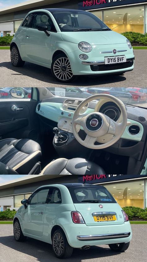 Take a ride in this incredible Fiat 500 1.2 8V Cult, and you'll fall head over heels! This car is full of personality and style, perfect for an adventurous drive. Get ready to enjoy the journey - get your hands on the Fiat 500 1.2 8V Cult today! #Fiat #Adventurer #GearedUp Fiat 500 S, Fiat 500 Car, Volkswagen Beetle Convertible, Fiat Cars, Motorcycle Aesthetic, First Cars, Beetle Convertible, Girly Car, Enjoy The Journey