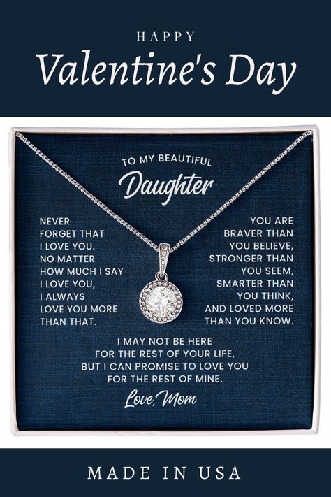 Daughter Valentine Card, Valentine Gifts for Kids, Valentine Gifts for Teen Girls Mom Daughter Jewelry, Mom Valentines Day Gift, 16 Gifts, Valentines For Daughter, Mother Daughter Jewelry, Valentine Gifts For Kids, Mother Daughter Necklace, Sweet 16 Gifts, Sweet Message