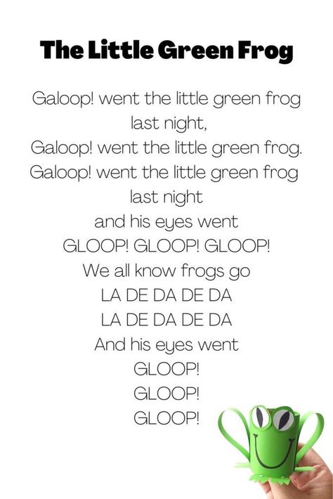 Mess Free Craft, Frog Song, Fun Song, Frog Eye, Frog Crafts, Preschool Songs, Fun Songs, Green Paper, Green Frog